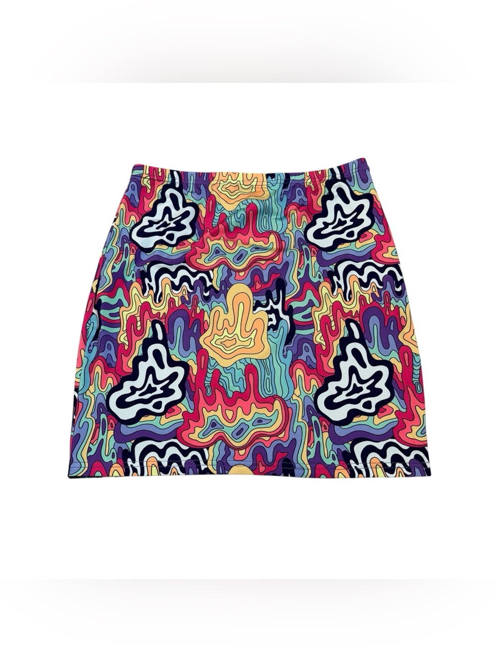 Psychedelic tie dye mini skirt